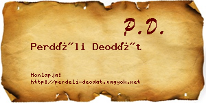 Perdéli Deodát névjegykártya